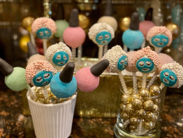 Facials and Nail Polish complete the look of this Spa Day themed birthday cake pops