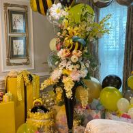 Over sized Black and Yellow Florals
