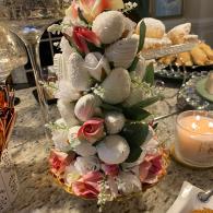Chocolate Covered Strawberries and Roses Tower