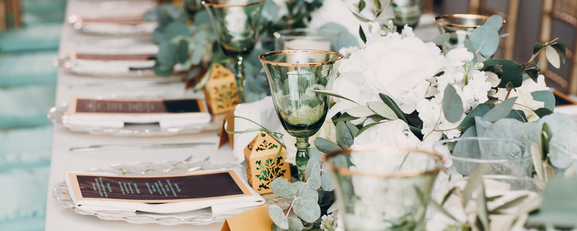 Reception table with beautiful florals