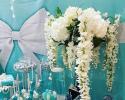 White florals to complement the Tiffany Blue dessert table. 
